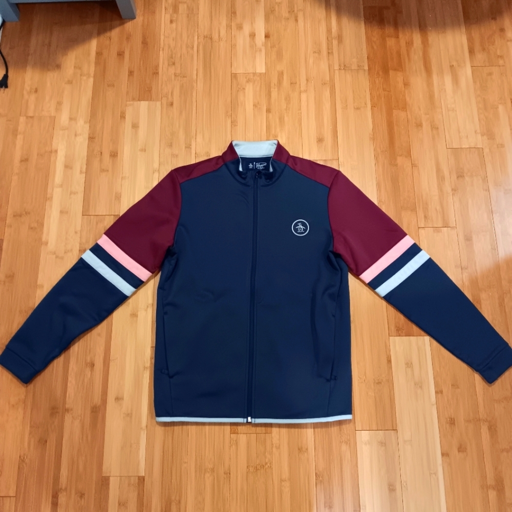 Original Penguin Lightweight Jacket/Fleece Blue Purple wkth Pink & Grey Accents